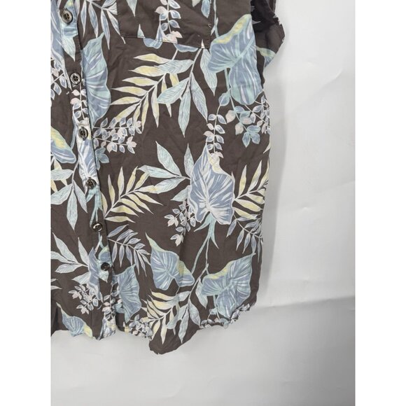 Torrid Women's Top Size 2X Taupe Blue Floral Challis Dolman Blouse Pockets - Picture 8 of 8